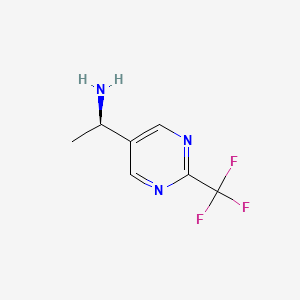 molecular formula C7H8F3N3 B8707579 (1R)-1-[2-(trifluoromethyl)pyrimidin-5-yl]ethanamine 