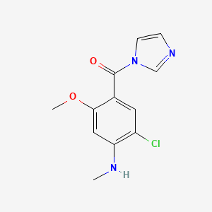 molecular formula C12H12ClN3O2 B8707623 (5-Chloro-2-methoxy-4-(methylamino)phenyl)(1H-imidazol-1-yl)methanone CAS No. 89565-74-2