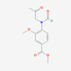 molecular formula C13H15NO5 B8707666 Methyl 4-[formyl-(2-oxopropyl)amino]-3-methoxybenzoate 
