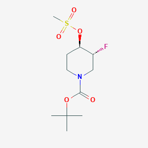 molecular formula C11H20FNO5S B8707692 trans-1-Boc-3-fluoro-4-(methylsulfonyloxy)piperidine 