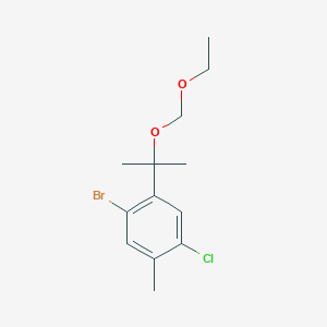 molecular formula C13H18BrClO2 B8707701 1-Bromo-4-chloro-2-(2-(ethoxymethoxy)propan-2-yl)-5-methylbenzene 