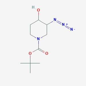 molecular formula C10H18N4O3 B8707774 3-Azido-4-hydroxy-piperidine-1-carboxylic acid tert-butyl ester 