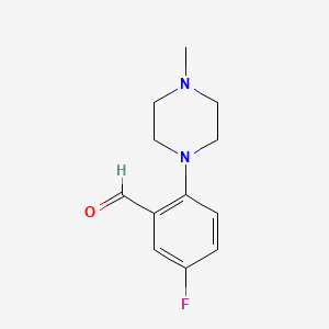 molecular formula C12H15FN2O B8707904 5-fluoro-2-(4-methyl-1-piperazinyl)Benzaldehyde 
