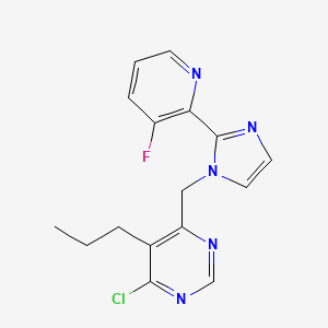 molecular formula C16H15ClFN5 B8707936 4-Chloro-6-{[2-(3-fluoro-2-pyridinyl)-1H-imidazol-1-yl]methyl}-5-propylpyrimidine CAS No. 691885-73-1