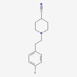 molecular formula C14H17FN2 B8708196 1-[2-(4-Fluorophenyl)ethyl]piperidine-4-carbonitrile CAS No. 139290-67-8