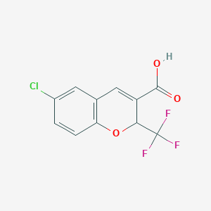 molecular formula C11H6ClF3O3 B8708240 6-chloro-2-(trifluoromethyl)-2H-chromene-3-carboxylic Acid CAS No. 215122-07-9