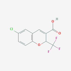 B8708240 6-chloro-2-(trifluoromethyl)-2H-chromene-3-carboxylic Acid CAS No. 215122-07-9