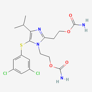 molecular formula C18H22Cl2N4O4S B8708245 1H-Imidazole-1,2-diethanol, 5-((3,5-dichlorophenyl)thio)-4-(1-methylethyl)-, dicarbamate (ester) CAS No. 178980-42-2