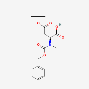 molecular formula C17H23NO6 B8708255 (S)-2-((benzyloxycarbonyl)(methyl)amino)-4-tert-butoxy-4-oxobutanoic acid 