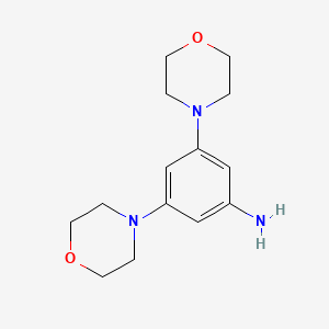 molecular formula C14H21N3O2 B8708270 3,5-Bis(morpholin-4-yl)aniline 