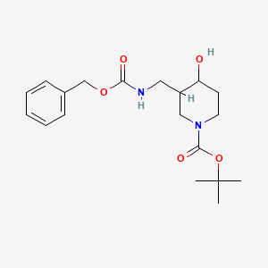 molecular formula C19H28N2O5 B8708457 Tert-butyl 3-(benzyloxycarbonylaminomethyl)-4-hydroxy-piperidine-1-carboxylate 