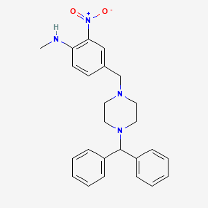 molecular formula C25H28N4O2 B8708466 4-((4-(Diphenylmethyl)piperazin-1-yl)methyl)-N-methyl-2-nitroaniline CAS No. 68740-15-8