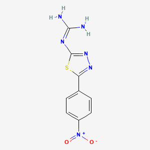 molecular formula C9H8N6O2S B8708492 N''-[5-(4-Nitrophenyl)-1,3,4-thiadiazol-2-yl]guanidine CAS No. 88541-03-1