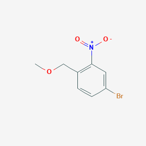 molecular formula C8H8BrNO3 B8708506 Benzene, 4-bromo-1-(methoxymethyl)-2-nitro- 