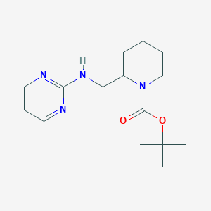 molecular formula C15H24N4O2 B8708514 tert-Butyl 2-((pyrimidin-2-ylamino)methyl)piperidine-1-carboxylate 