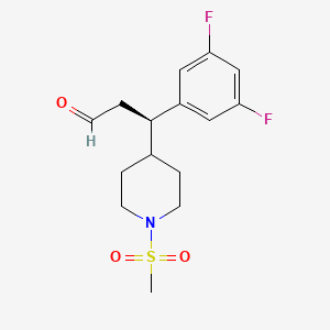 molecular formula C15H19F2NO3S B8708520 (R)-3-(3,5-Difluorophenyl)-3-(1-(methylsulfonyl)piperidin-4-yl)propanal 