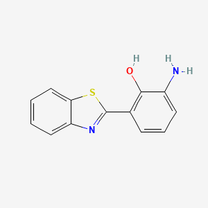 molecular formula C13H10N2OS B8708683 2-Amino-6-(1,3-benzothiazol-2(3H)-ylidene)cyclohexa-2,4-dien-1-one CAS No. 60928-38-3