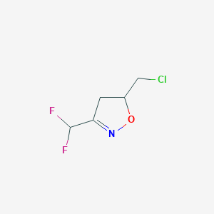 molecular formula C5H6ClF2NO B8708764 5-(Chloromethyl)-3-(difluoromethyl)-4,5-dihydroisoxazole 