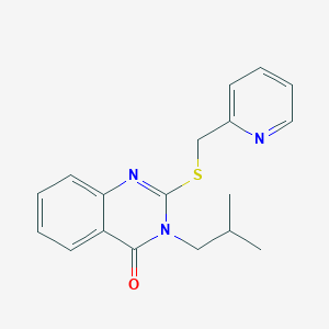 molecular formula C18H19N3OS B8708818 3-Isobutyl2-(2-pyridylmethylthio)-4(3H)-quinazolinone 