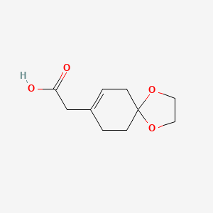 molecular formula C10H14O4 B8708857 2-(1,4-Dioxaspiro[4.5]dec-7-en-8-yl)acetic acid CAS No. 33082-77-8