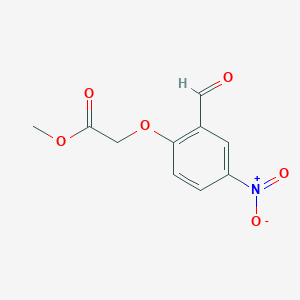 molecular formula C10H9NO6 B8708860 Acetic acid, 2-(2-formyl-4-nitrophenoxy)-, methyl ester CAS No. 24582-00-1