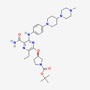 molecular formula C32H48N8O4 B8708877 tert-butyl (R)-3-((5-carbamoyl-3-ethyl-6-((4-(4-(4-methylpiperazin-1-yl)piperidin-1-yl)phenyl)amino)pyrazin-2-yl)oxy)pyrrolidine-1-carboxylate 