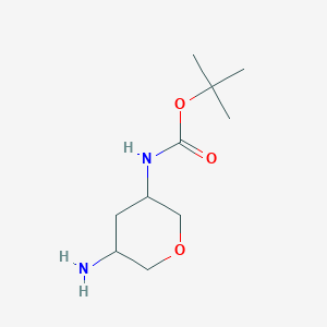 molecular formula C10H20N2O3 B8708882 tert-butyl N-(5-aminooxan-3-yl)carbamate 