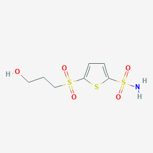 molecular formula C7H11NO5S3 B8708907 5-[3-Hydroxypropylsulfonyl]thiophene-2-sulfonamide CAS No. 104438-02-0