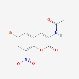 molecular formula C11H7BrN2O5 B8708929 N-(6-bromo-8-nitro-2-oxo-2H-1-benzopyran-3-yl)acetamide CAS No. 625380-44-1