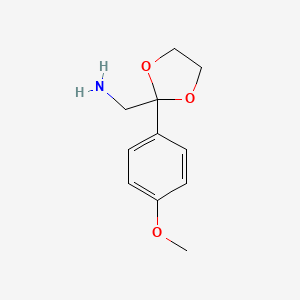 molecular formula C11H15NO3 B8708952 [2-(4-Methoxyphenyl)-[1,3]dioxolan-2-yl]methylamine 