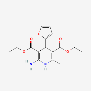 molecular formula C16H20N2O5 B8709083 Diethyl 2-amino-4-(2-furyl)-6-methyl-1,4-dihydro-3,5-pyridinedicarboxylate 