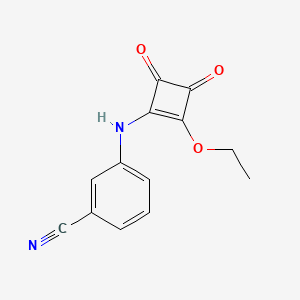 molecular formula C13H10N2O3 B8709092 3-[(2-Ethoxy-3,4-dioxocyclobut-1-en-1-yl)amino]benzonitrile 