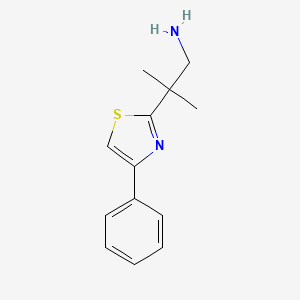 molecular formula C13H16N2S B8709131 2-Methyl-2-(4-phenylthiazol-2-yl)propan-1-amine 