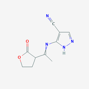 3-{[1-(2-oxooxolan-3-yl)ethylidene]amino}-1H-pyrazole-4-carbonitrile