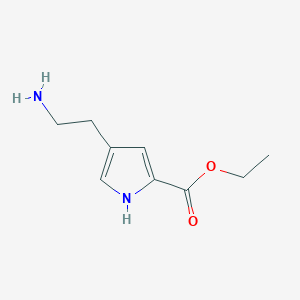 molecular formula C9H14N2O2 B8709253 ethyl 4-(2-aminoethyl)-1H-pyrrole-2-carboxylate 