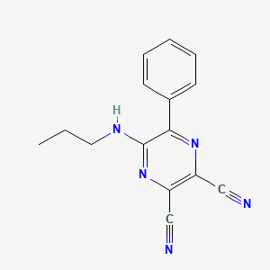 molecular formula C15H13N5 B8709282 5-Phenyl-6-(propylamino)pyrazine-2,3-dicarbonitrile CAS No. 72113-09-8