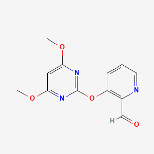 molecular formula C12H11N3O4 B8709290 2-Pyridinecarboxaldehyde, 3-[(4,6-dimethoxy-2-pyrimidinyl)oxy]- CAS No. 136429-18-0