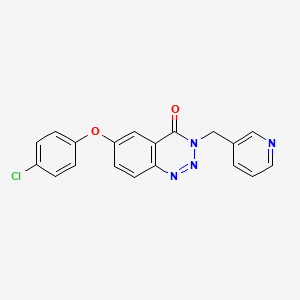 molecular formula C19H13ClN4O2 B8709294 1,2,3-Benzotriazin-4(3H)-one, 6-(4-chlorophenoxy)-3-(3-pyridinylmethyl)- CAS No. 152264-27-2