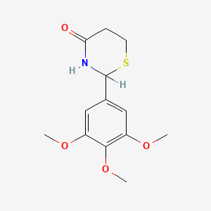 molecular formula C13H17NO4S B8709298 Tetrahydro-2-(3,4,5-trimethoxyphenyl)-4H-1,3-thiazin-4-one CAS No. 82697-76-5