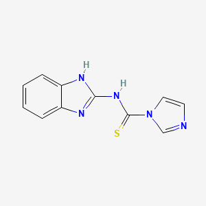 molecular formula C11H9N5S B8709325 N-(1H-benzo[d]imidazol-2-yl)-1H-imidazole-1-carbothioamide 