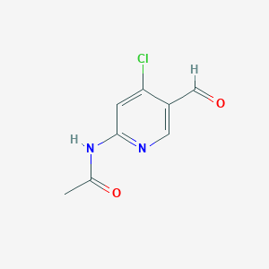 molecular formula C8H7ClN2O2 B8709361 N-(4-chloro-5-formylpyridin-2-yl)acetamide 