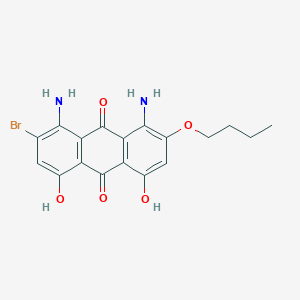 molecular formula C18H17BrN2O5 B8709366 1,8-Diamino-2-bromo-7-butoxy-4,5-dihydroxyanthracene-9,10-dione CAS No. 88604-46-0