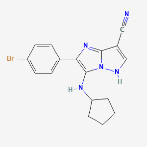 2-(4-Bromophenyl)-3-(cyclopentylamino)-1H-pyrazolo[1,5-A]imidazole-7-carbonitrile