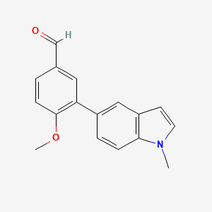 molecular formula C17H15NO2 B8709439 3-(1-Methylindol-5-yl)-4-methoxybenzaldehyde 