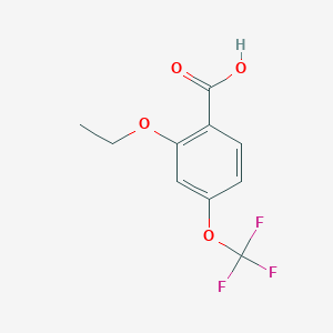molecular formula C10H9F3O4 B8709443 Benzoic acid, 2-ethoxy-4-(trifluoromethoxy)- 