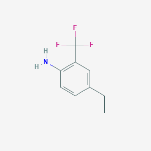 molecular formula C9H10F3N B8709672 4-Ethyl-2-(trifluoromethyl)benzenamine 
