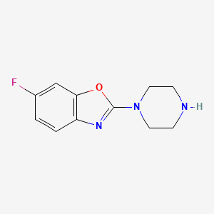 molecular formula C11H12FN3O B8709682 6-Fluoro-2-piperazin-1-yl-benzooxazole 