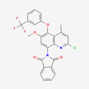 molecular formula C26H16ClF3N2O4 B8709741 2-Chloro-6-methoxy-4-methyl-8-phthalimido-5-[3-trifluoromethylphenoxy]quinoline 