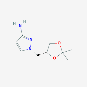 molecular formula C9H15N3O2 B8709748 1-((R)-2,2-dimethyl-[1,3]dioxolan-4-ylmethyl)-1H-pyrazol-3-ylamine 