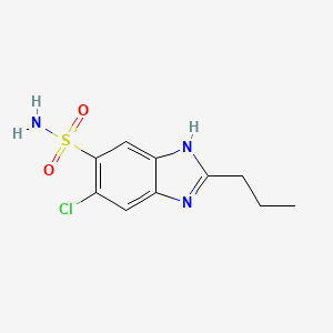 molecular formula C10H12ClN3O2S B8709767 5-Chloro-2-propyl-1H-benzimidazole-6-sulfonamide CAS No. 89725-06-4
